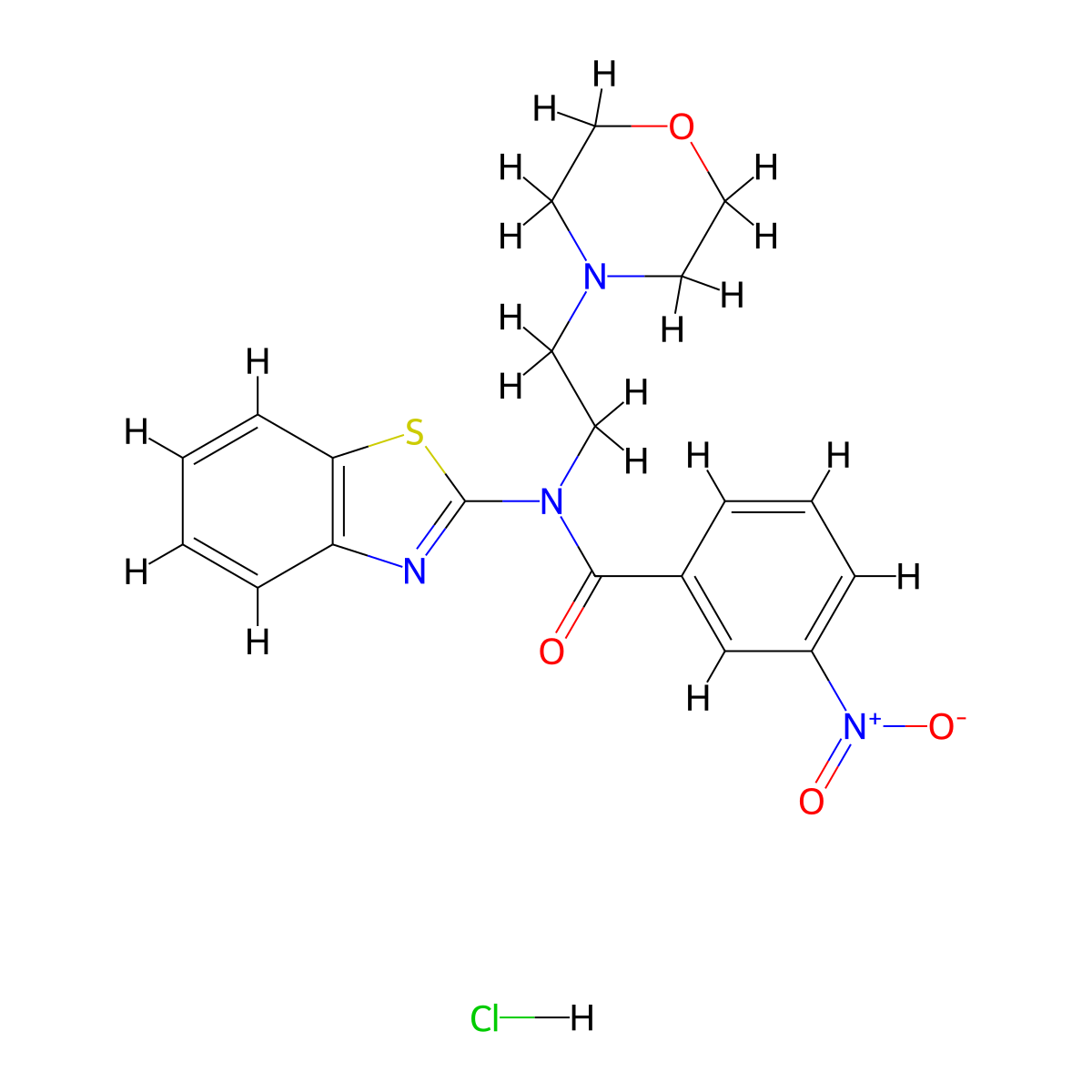 N-(benzo[d]thiazol-2-yl)-N-(2-morpholinoethyl)-3-nitrobenzamide hydrochloride molecular structure, CAS 1216860-14-8