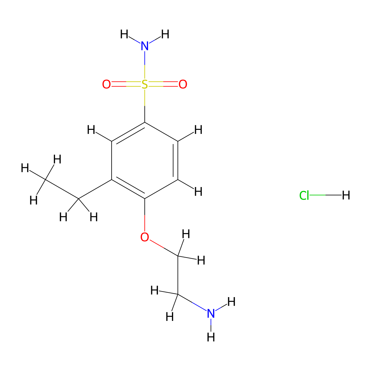 4-(2-Aminoethoxy)-3-ethylbenzene-1-sulfonamide hydrochloride molecular structure, CAS 1216860-17-1