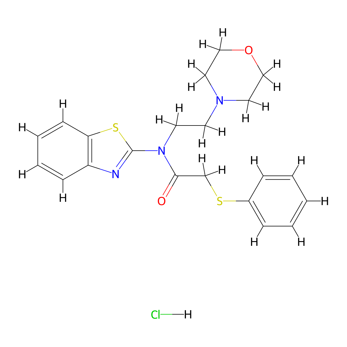 N-(benzo[d]thiazol-2-yl)-N-(2-morpholinoethyl)-2-(phenylthio)acetamide hydrochloride molecular structure, CAS 1216860-95-5