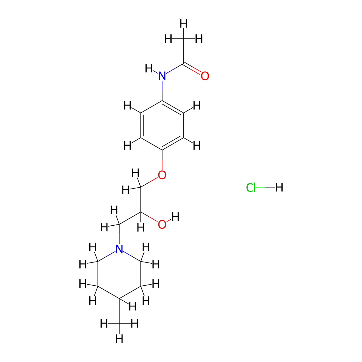 N-{4-[2-Hydroxy-3-(4-methylpiperidin-1-YL)propoxy]phenyl}acetamide hydrochloride molecular structure, CAS 1216861-26-5