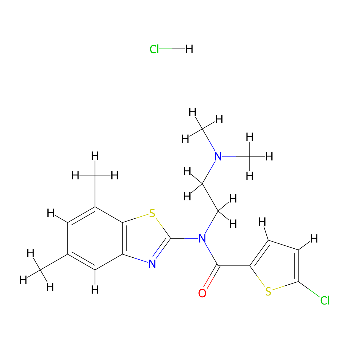 5-chloro-N-(2-(dimethylamino)ethyl)-N-(5,7-dimethylbenzo[d]thiazol-2-yl)thiophene-2-carboxamide hydrochloride molecular structure, CAS 1216862-17-7