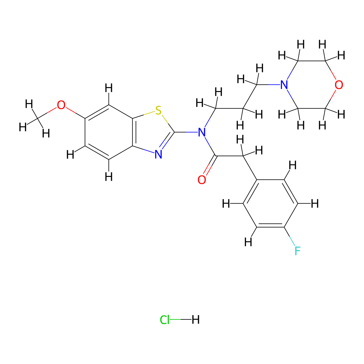 2-(4-Fluorophenyl)-N-(6-methoxy-1,3-benzothiazol-2-YL)-N-[3-(morpholin-4-YL)propyl]acetamide hydrochloride molecular structure, CAS 1216862-93-9