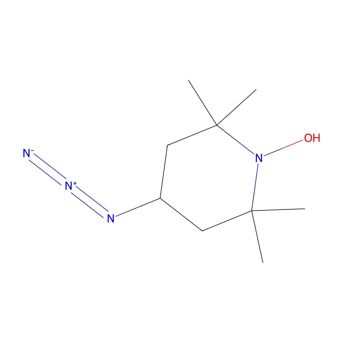 4-Azido-1-hydroxy-2,2,6,6-tetramethylpiperidine molecular structure, CAS 1216863-00-1