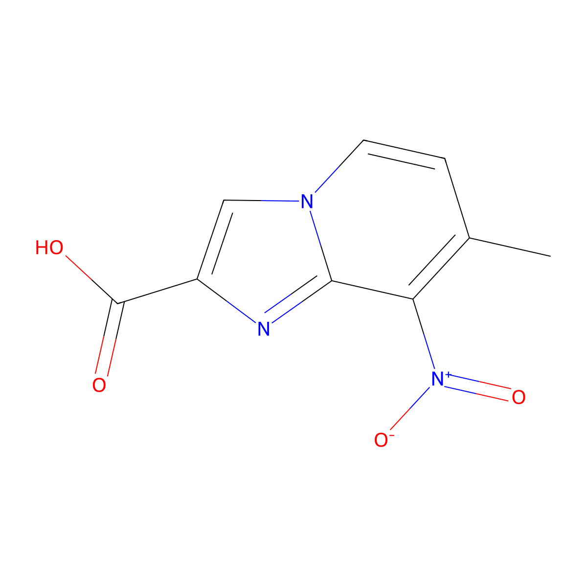 7-Methyl-8-nitroimidazo[1,2-a]pyridine-2-carboxylic acid molecular structure, CAS 1216863-61-4
