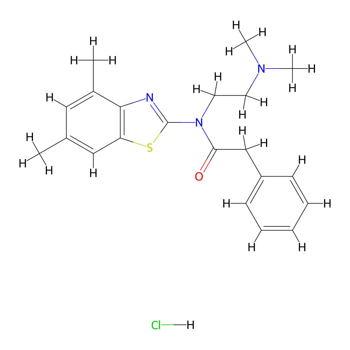 N-(2-(dimethylamino)ethyl)-N-(4,6-dimethylbenzo[d]thiazol-2-yl)-2-phenylacetamide hydrochloride molecular structure, CAS 1216864-49-1