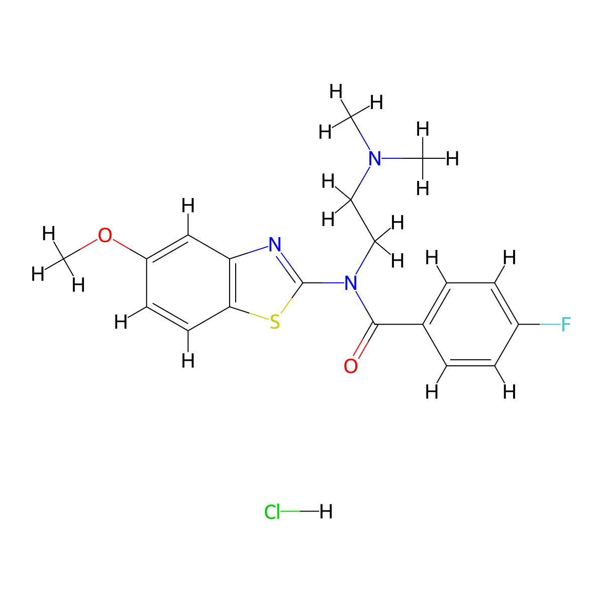 N-(2-(dimethylamino)ethyl)-4-fluoro-N-(5-methoxybenzo[d]thiazol-2-yl)benzamide hydrochloride molecular structure, CAS 1216865-14-3