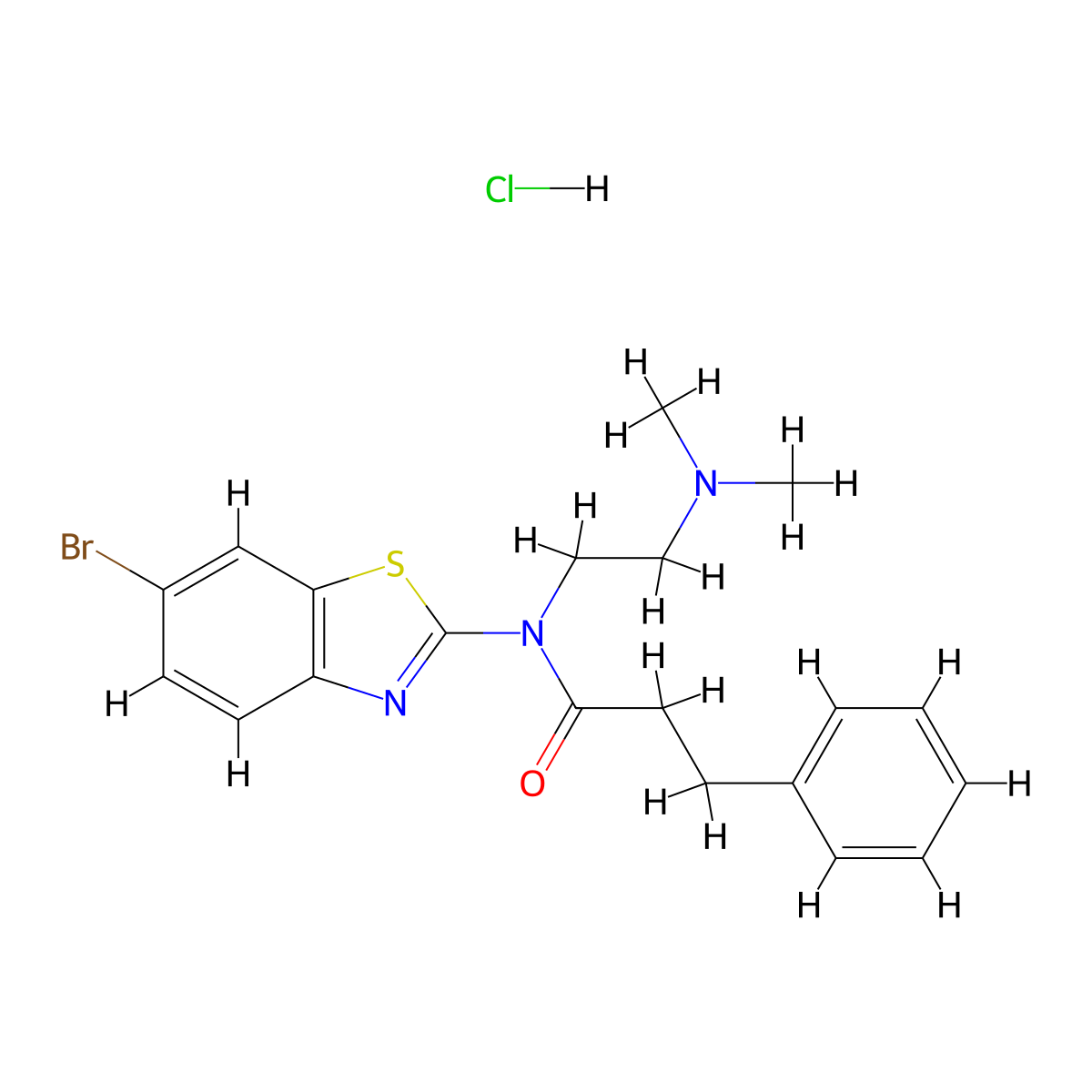 N-(6-bromobenzo[d]thiazol-2-yl)-N-(2-(dimethylamino)ethyl)-3-phenylpropanamide hydrochloride molecular structure, CAS 1216865-47-2