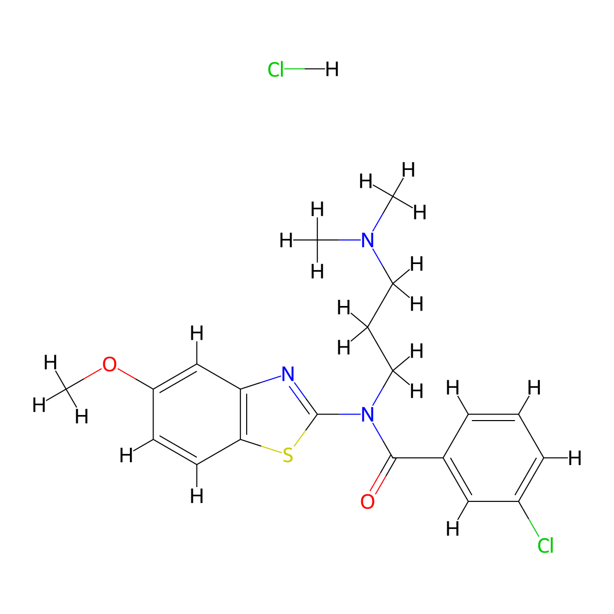 3-chloro-N-(3-(dimethylamino)propyl)-N-(5-methoxybenzo[d]thiazol-2-yl)benzamide hydrochloride molecular structure, CAS 1216874-20-2