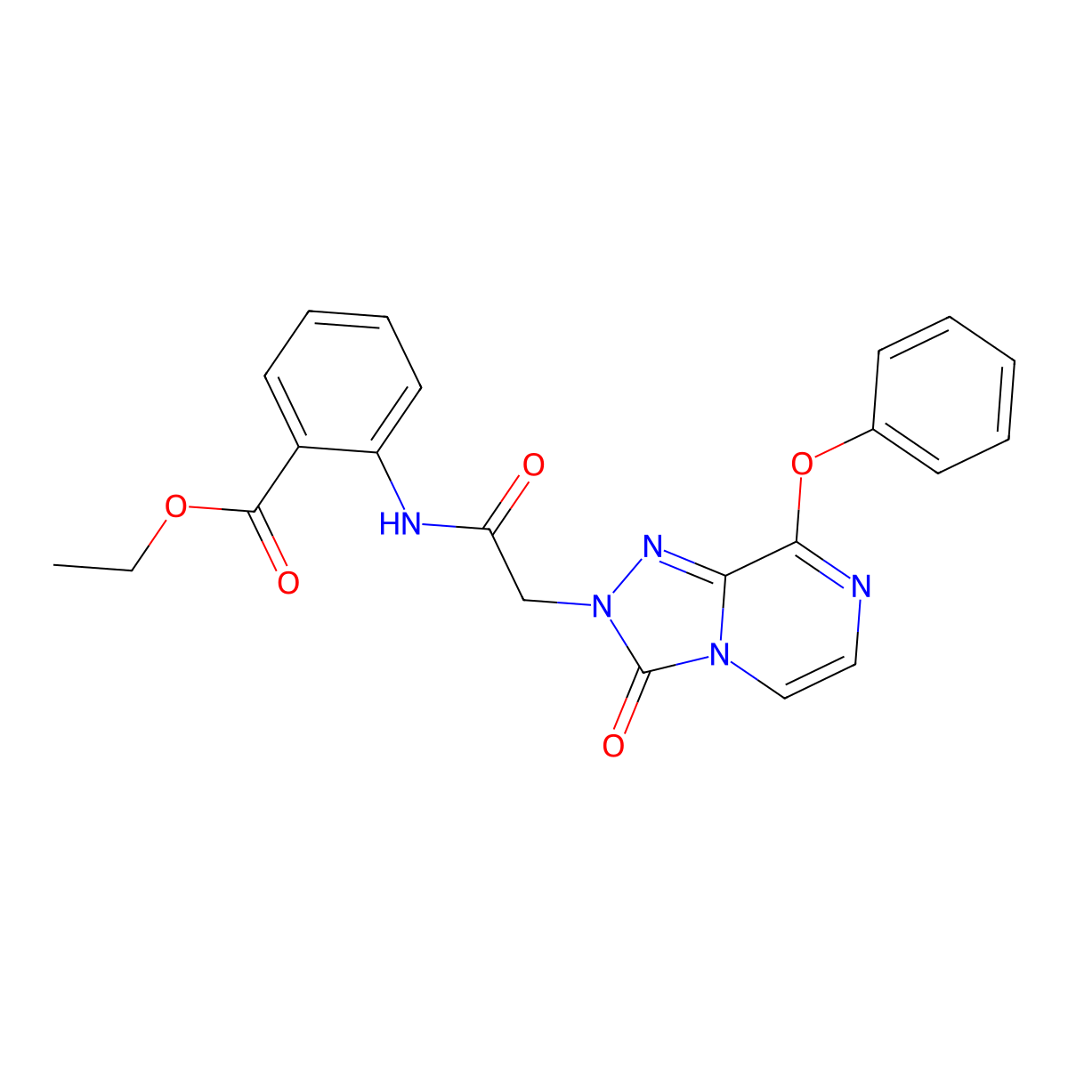 ethyl 2-(2-(3-oxo-8-phenoxy-[1,2,4]triazolo[4,3-a]pyrazin-2(3H)-yl)acetamido)benzoate molecular structure, CAS 1216876-07-1