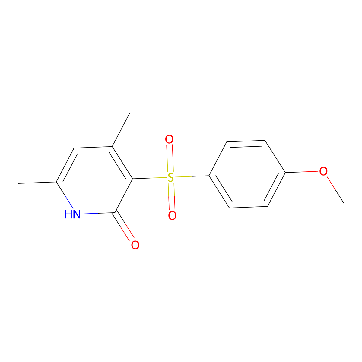 3-((4-Methoxyphenyl)sulfonyl)-4,6-dimethylpyridin-2(1H)-one molecular structure, CAS 1216877-37-0