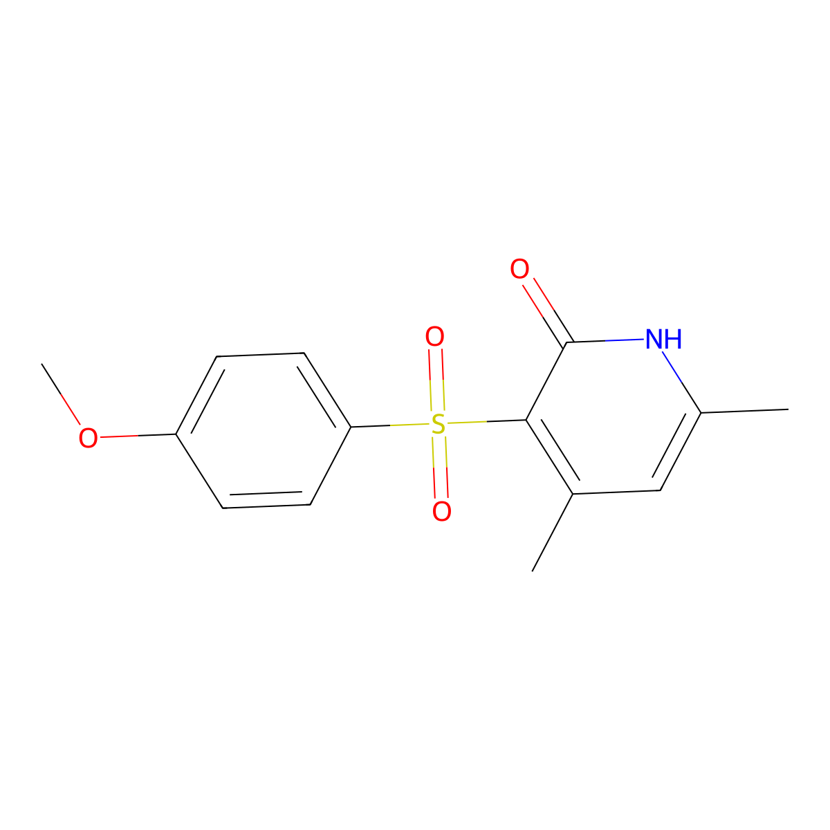 3-((4-Methoxyphenyl)sulfonyl)-4,6-dimethylpyridin-2(1H)-one molecular structure, CAS 1216877-37-0