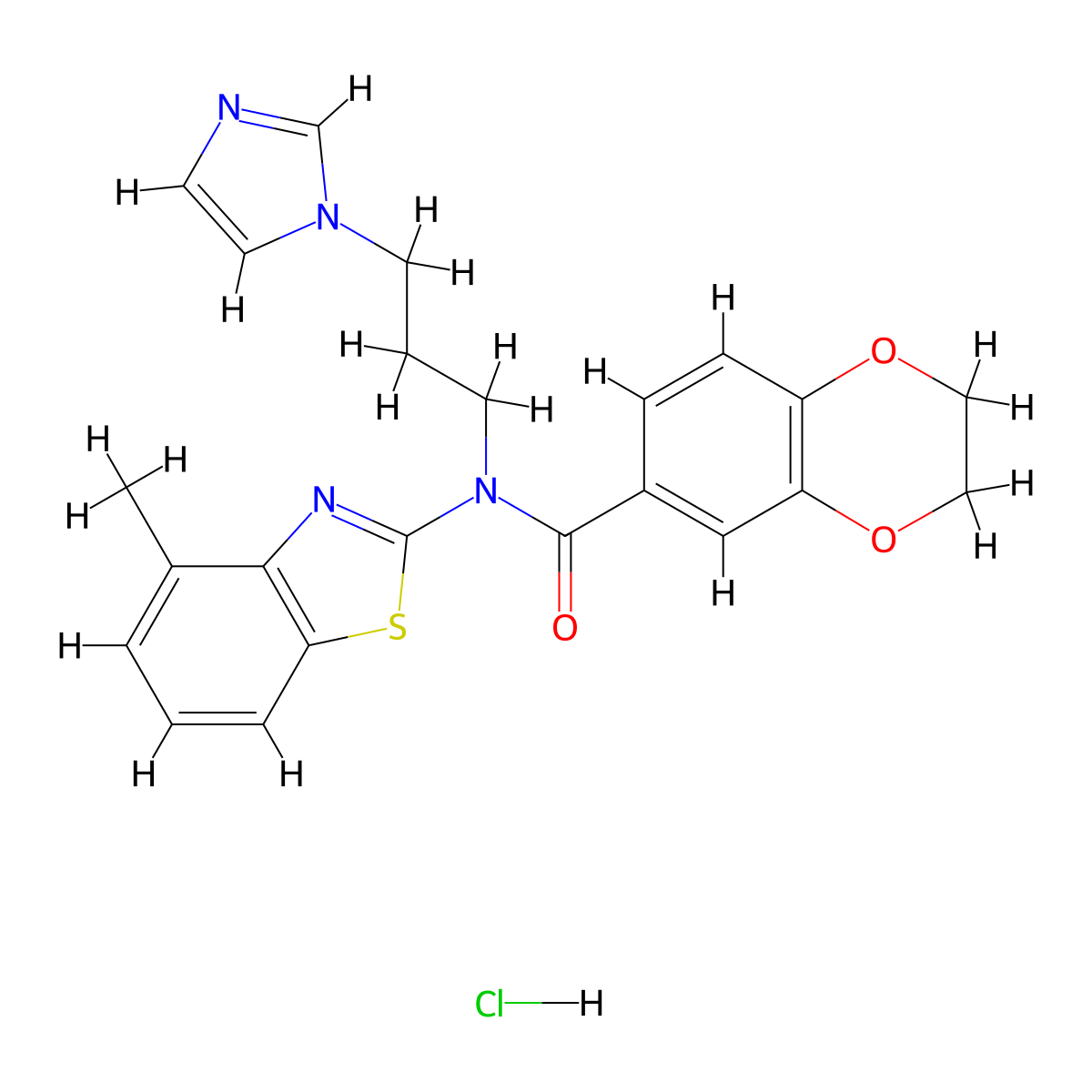 N-(3-(1H-imidazol-1-yl)propyl)-N-(4-methylbenzo[d]thiazol-2-yl)-2,3-dihydrobenzo[b][1,4]dioxine-6-carboxamide hydrochloride molecular structure, CAS 1216877-91-6
