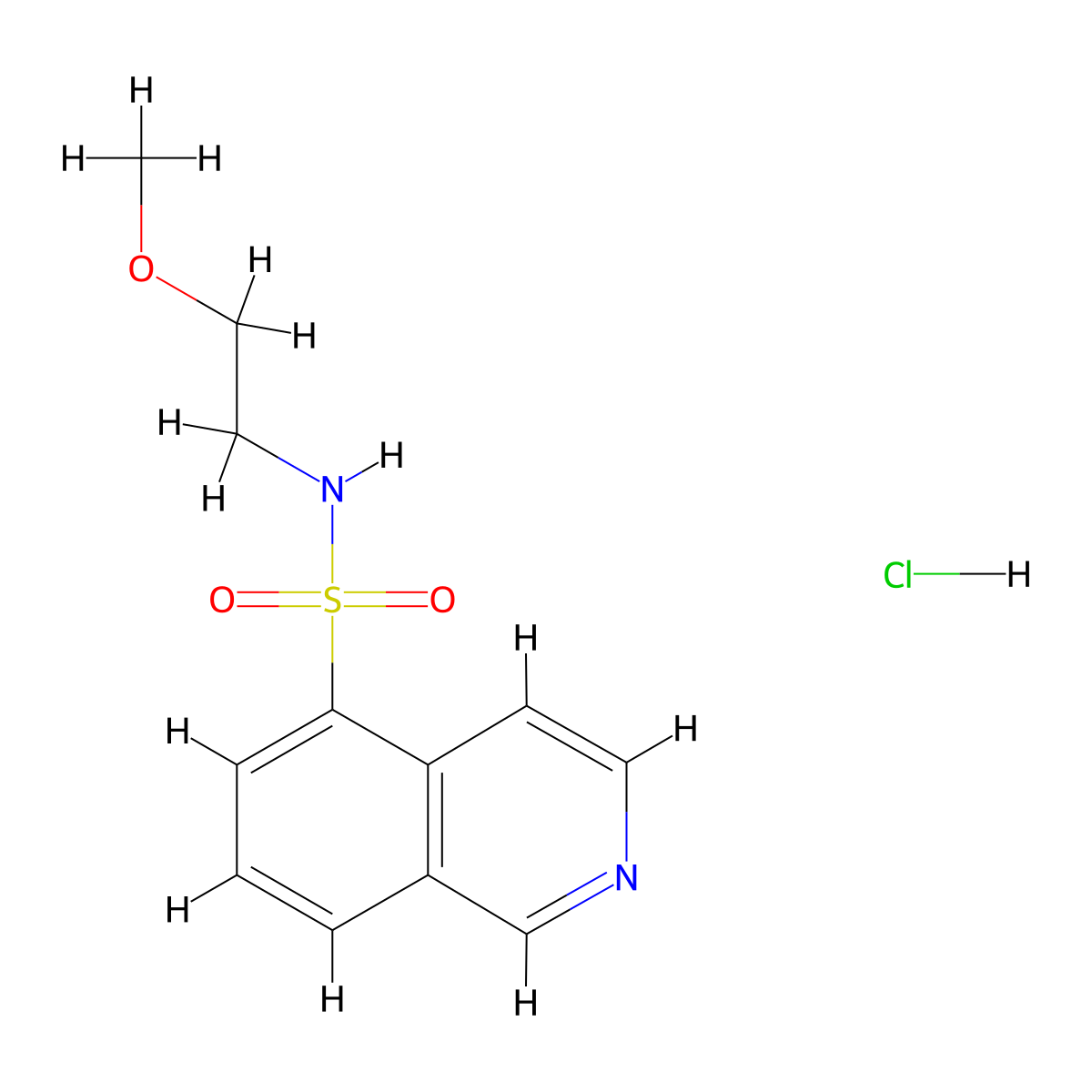 N-(2-methoxyethyl)isoquinoline-5-sulfonamide hydrochloride molecular structure, CAS 1216878-94-2