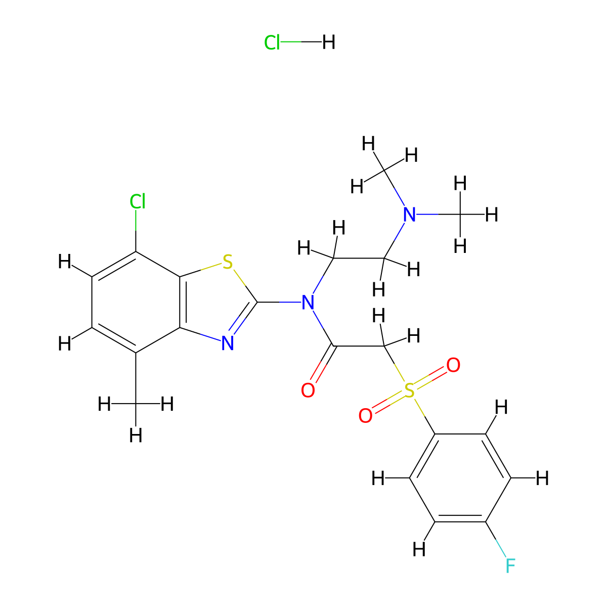 N-(7-Chloro-4-methyl-1,3-benzothiazol-2-YL)-N-[2-(dimethylamino)ethyl]-2-(4-fluorobenzenesulfonyl)acetamide hydrochloride molecular structure, CAS 1216879-69-4