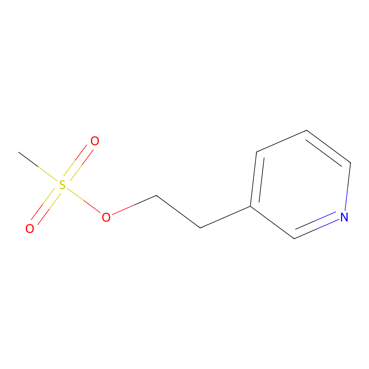 2-(Pyridin-3-yl)ethyl methanesulfonate molecular structure, CAS 121688-28-6