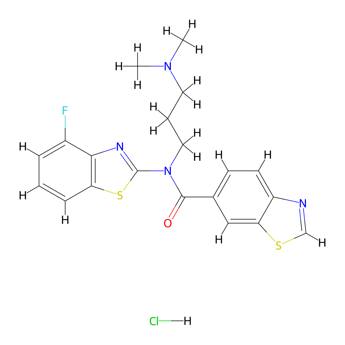 N-[3-(Dimethylamino)propyl]-N-(4-fluoro-1,3-benzothiazol-2-YL)-1,3-benzothiazole-6-carboxamide hydrochloride molecular structure, CAS 1216883-46-3
