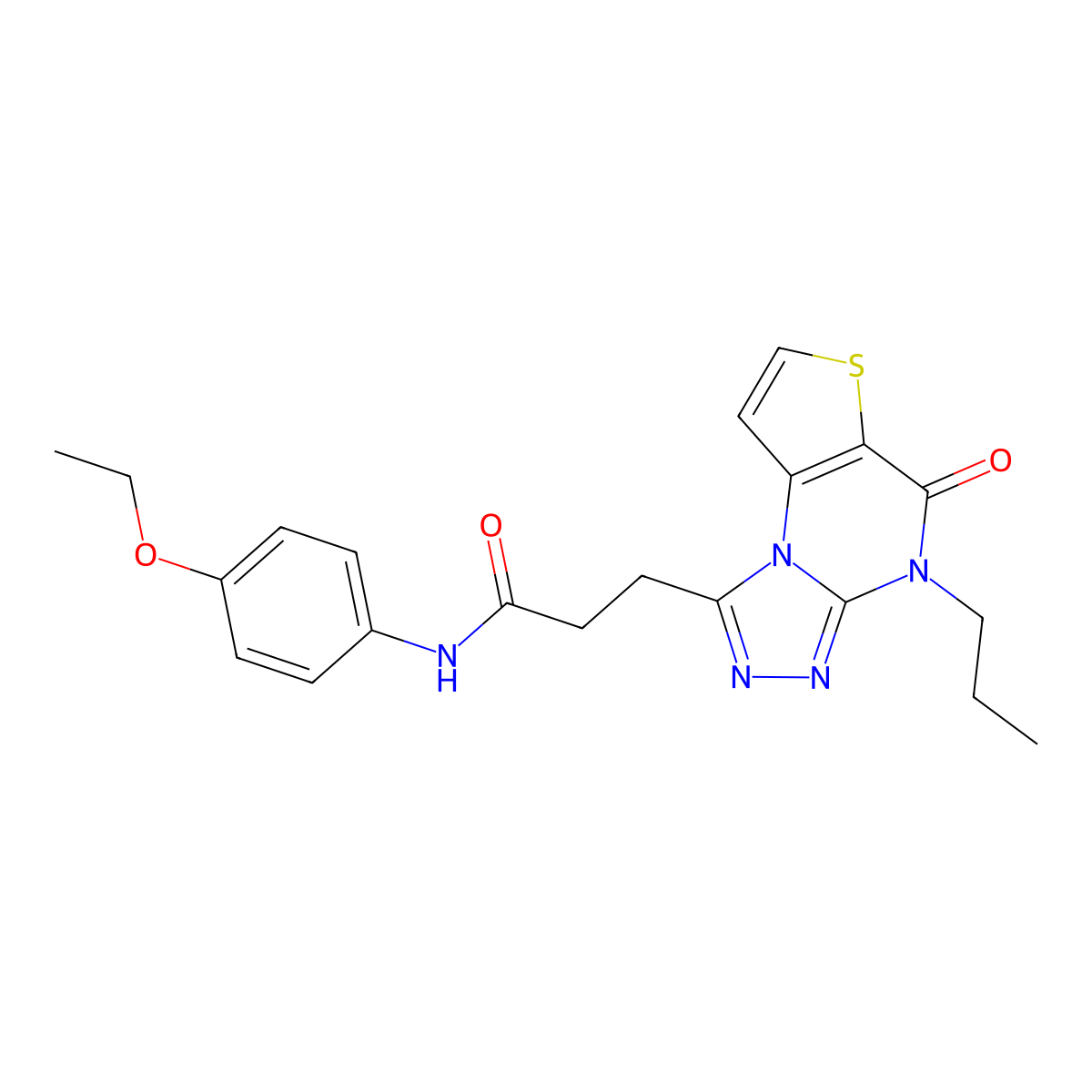 N-(4-ethoxyphenyl)-3-(5-oxo-4-propyl-4,5-dihydrothieno[2,3-e][1,2,4]triazolo[4,3-a]pyrimidin-1-yl)propanamide molecular structure, CAS 1216887-45-4