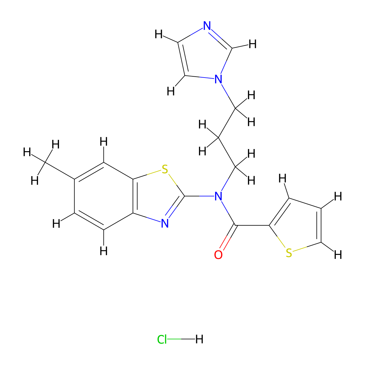N-(3-(1H-imidazol-1-yl)propyl)-N-(6-methylbenzo[d]thiazol-2-yl)thiophene-2-carboxamide hydrochloride molecular structure, CAS 1216889-11-0