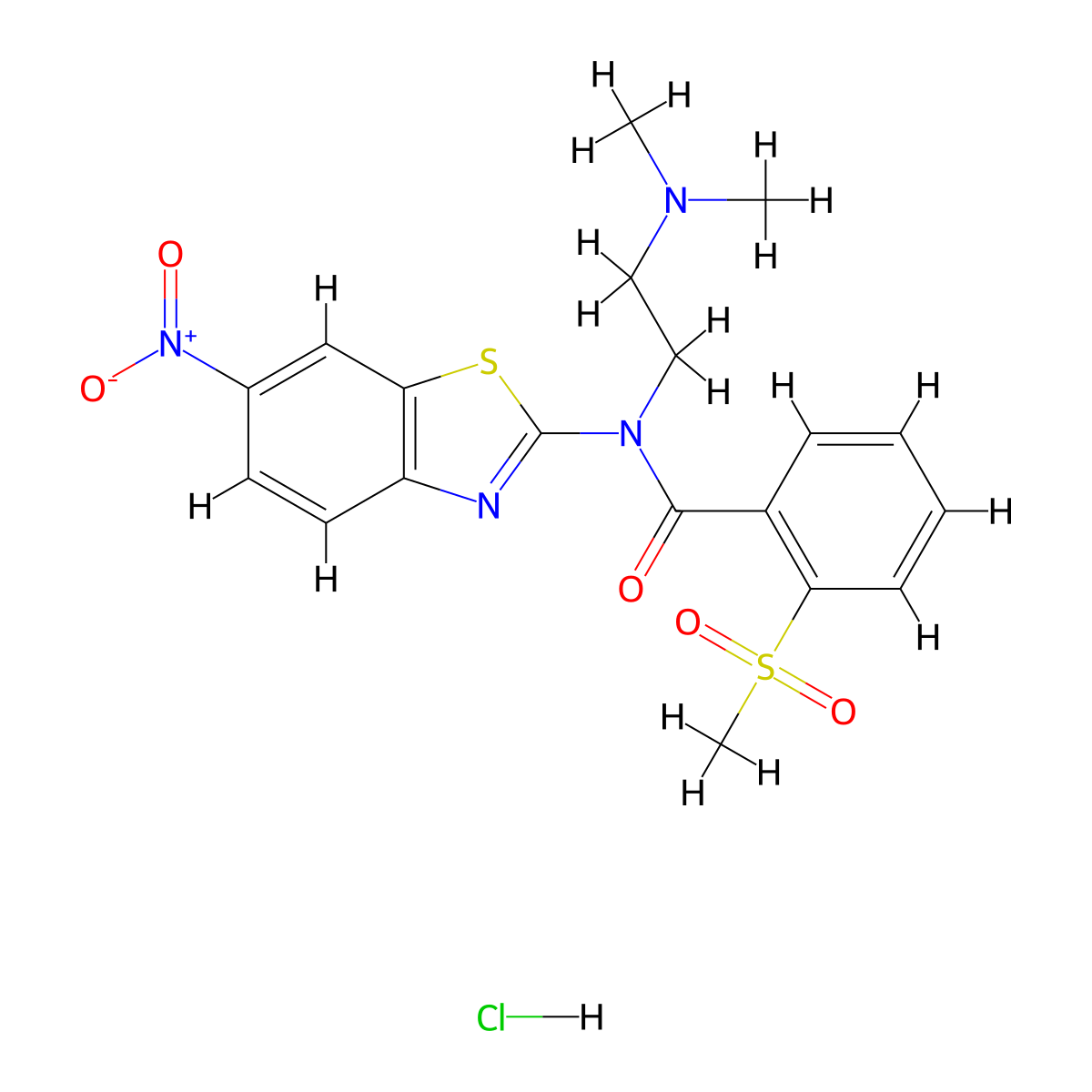 N-(2-(dimethylamino)ethyl)-2-(methylsulfonyl)-N-(6-nitrobenzo[d]thiazol-2-yl)benzamide hydrochloride molecular structure, CAS 1216889-82-5