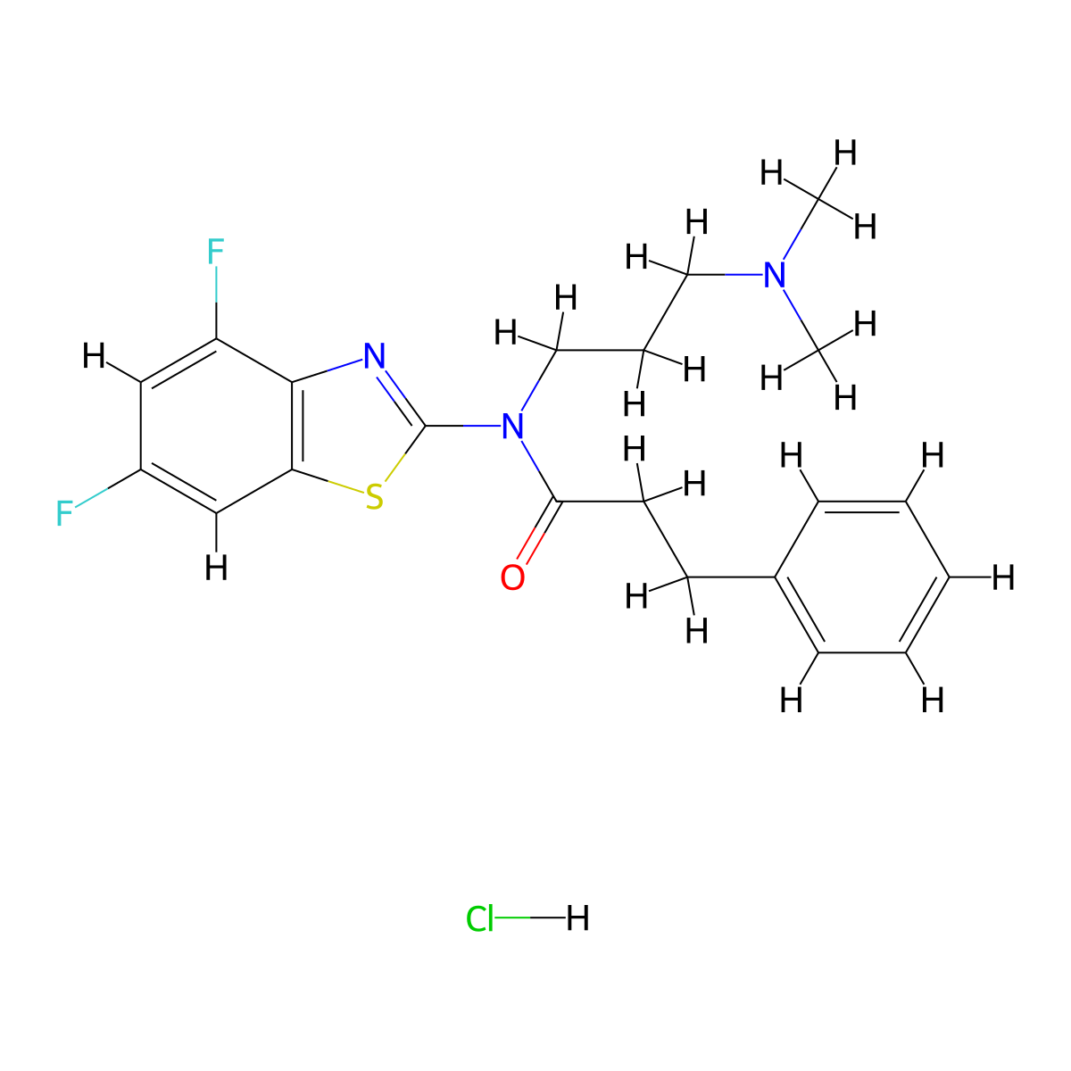 N-(4,6-Difluoro-1,3-benzothiazol-2-YL)-N-[3-(dimethylamino)propyl]-3-phenylpropanamide hydrochloride molecular structure, CAS 1216891-58-5