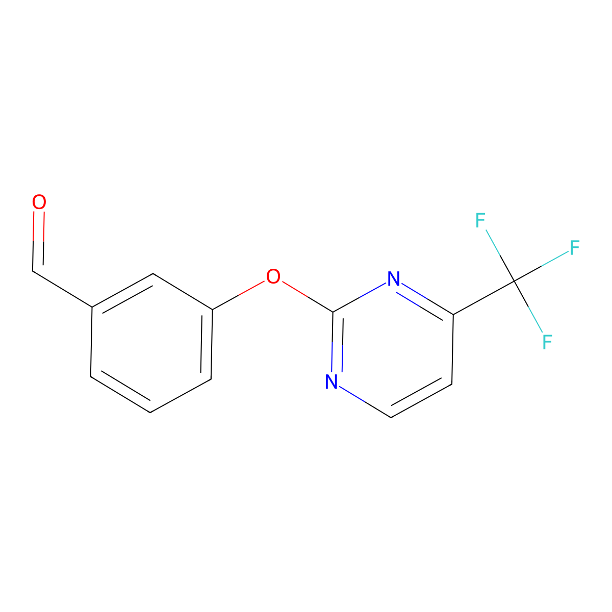 3-{[4-(Trifluoromethyl)pyrimidin-2-yl]oxy}benzaldehyde molecular structure, CAS 1216892-82-8
