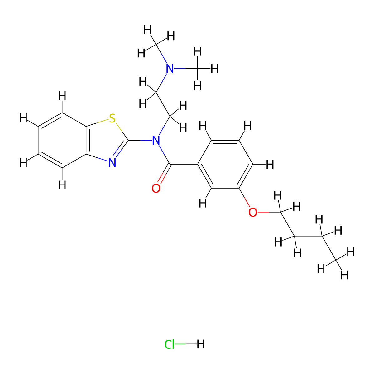 N-(benzo[d]thiazol-2-yl)-3-butoxy-N-(2-(dimethylamino)ethyl)benzamide hydrochloride molecular structure, CAS 1216894-23-3