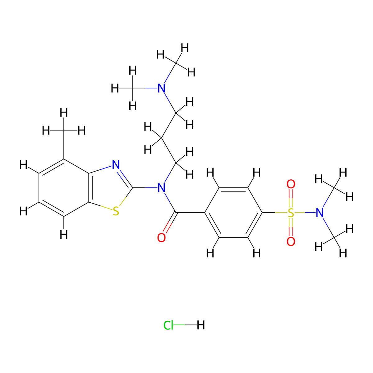 N-(3-(dimethylamino)propyl)-4-(N,N-dimethylsulfamoyl)-N-(4-methylbenzo[d]thiazol-2-yl)benzamide hydrochloride molecular structure, CAS 1216894-64-2
