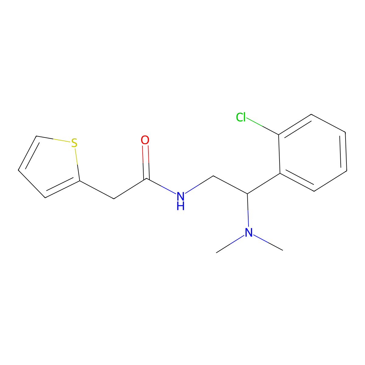 N-[2-(2-chlorophenyl)-2-(dimethylamino)ethyl]-2-(thiophen-2-yl)acetamide molecular structure, CAS 1216895-02-1