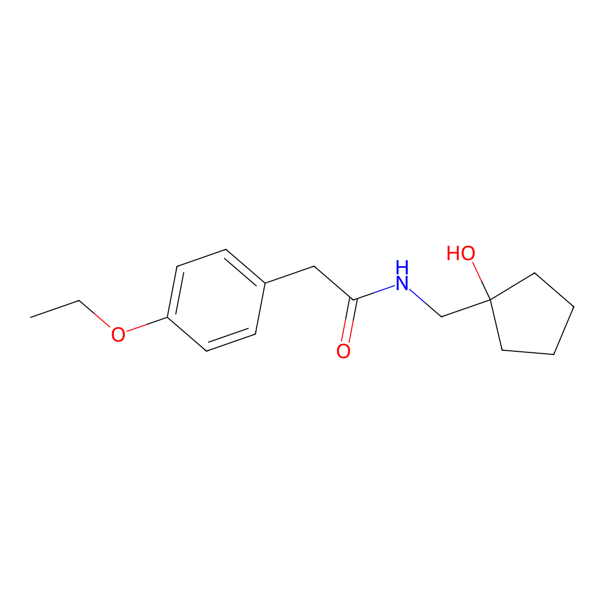 2-(4-ethoxyphenyl)-N-[(1-hydroxycyclopentyl)methyl]acetamide molecular structure, CAS 1216895-42-9
