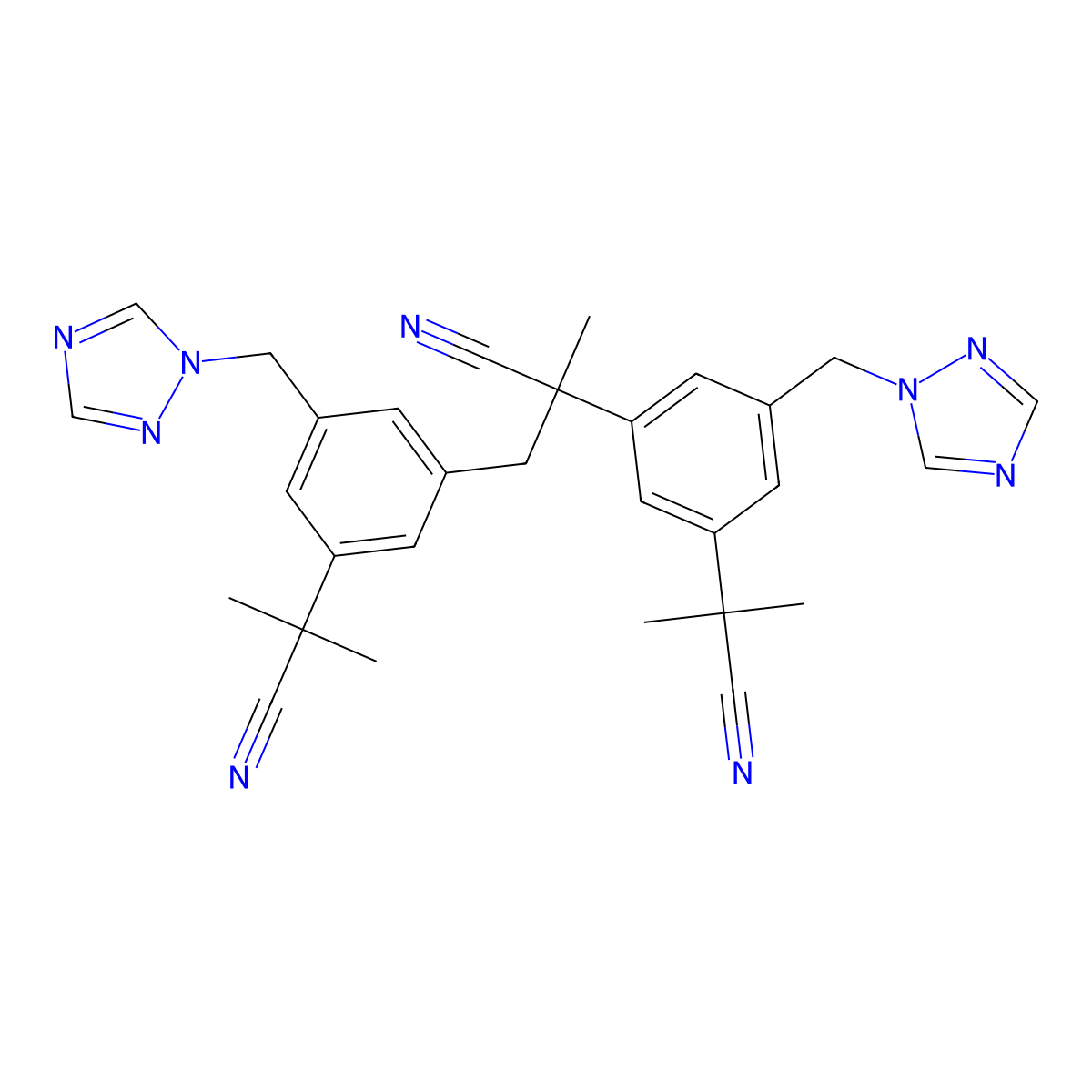 Anastrozole Dimer Impurity molecular structure, CAS 1216898-82-6