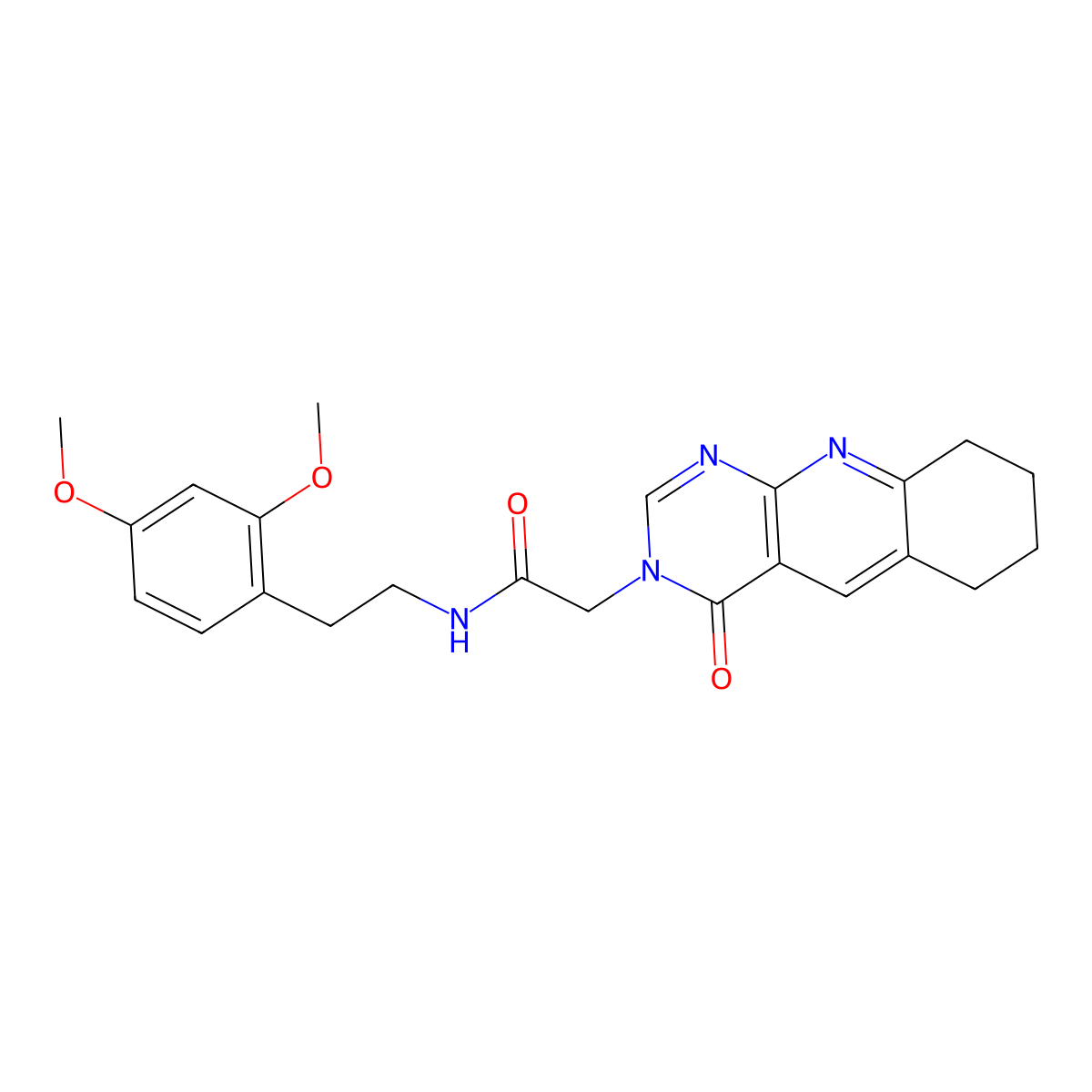 N-[2-(2,4-dimethoxyphenyl)ethyl]-2-(4-oxo-6,7,8,9-tetrahydropyrimido[4,5-b]quinolin-3(4H)-yl)acetamide molecular structure, CAS 1216898-83-7