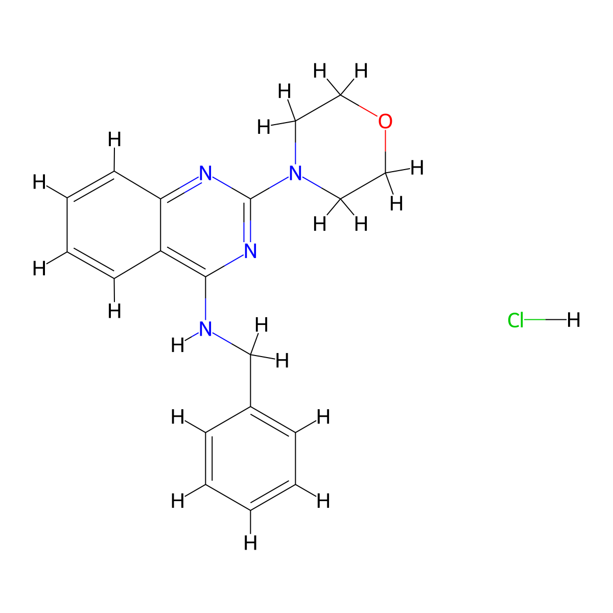N-benzyl-2-morpholinoquinazolin-4-amine hydrochloride molecular structure, CAS 1216899-42-1