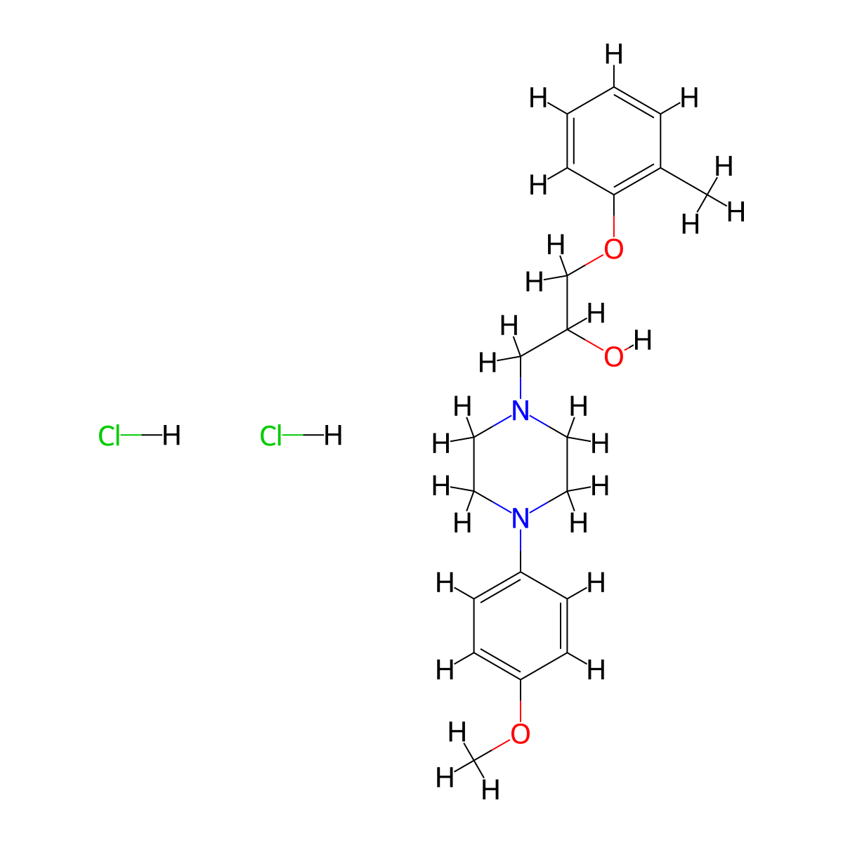 1-(4-(4-Methoxyphenyl)piperazin-1-yl)-3-(o-tolyloxy)propan-2-ol dihydrochloride molecular structure, CAS 1216899-47-6