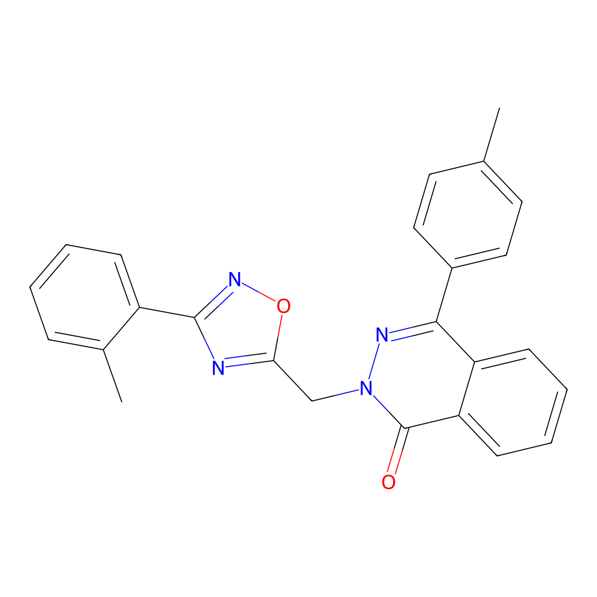 4-(p-tolyl)-2-((3-(o-tolyl)-1,2,4-oxadiazol-5-yl)methyl)phthalazin-1(2H)-one molecular structure, CAS 1216901-19-7