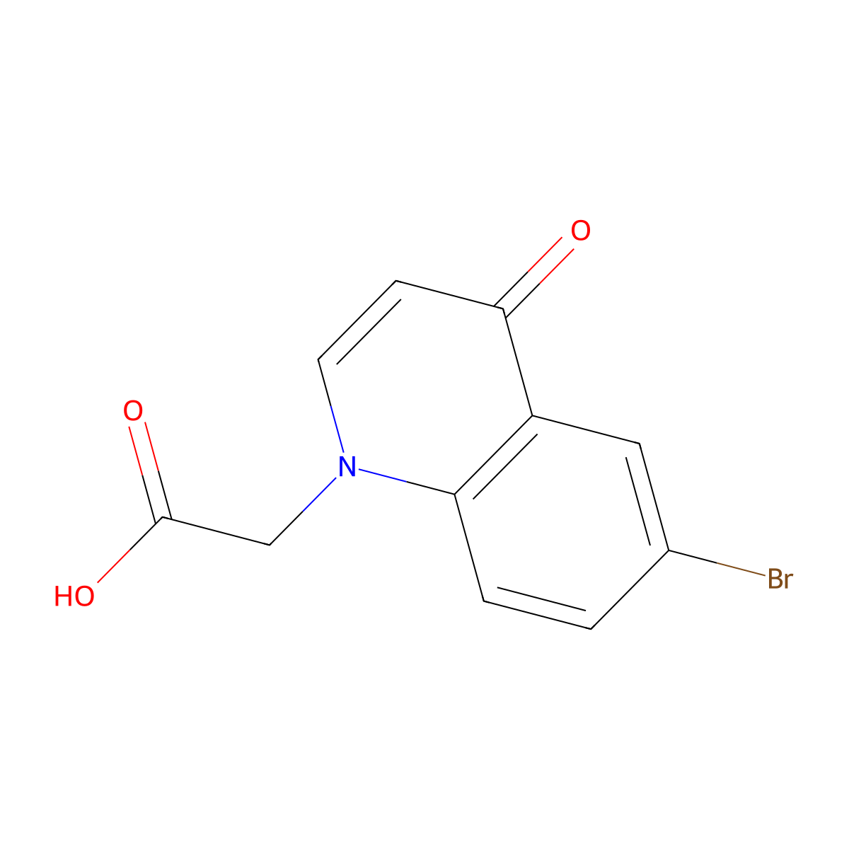 2-(6-Bromo-4-oxoquinolin-1(4H)-yl)acetic acid molecular structure, CAS 1216901-25-5