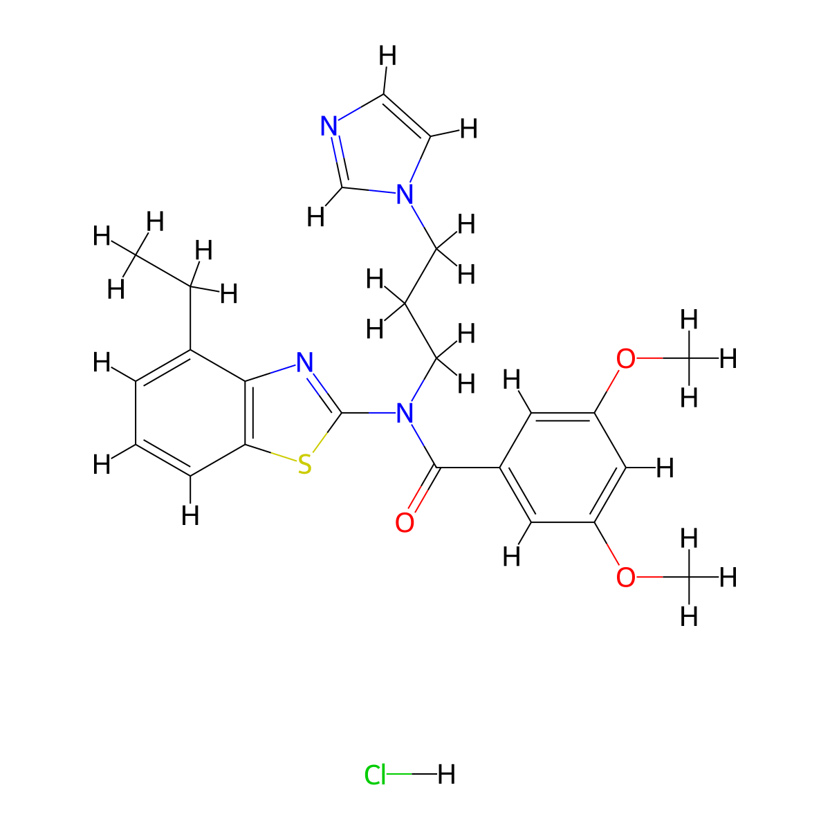 N-(3-(1H-imidazol-1-yl)propyl)-N-(4-ethylbenzo[d]thiazol-2-yl)-3,5-dimethoxybenzamide hydrochloride molecular structure, CAS 1216901-65-3