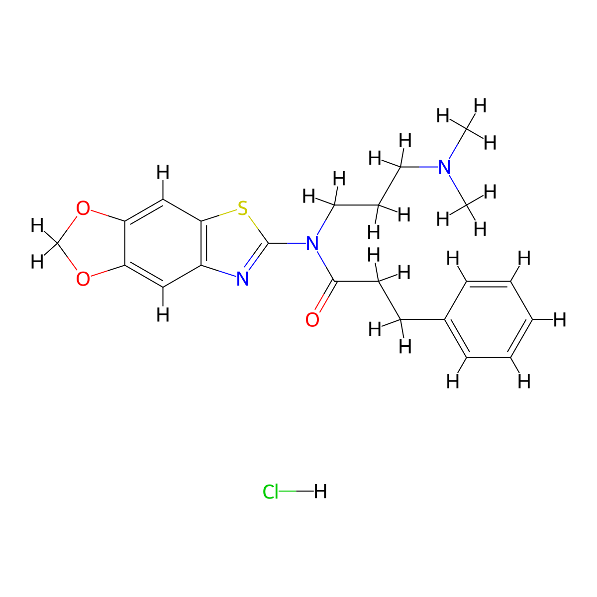 N-([1,3]dioxolo[4',5':4,5]benzo[1,2-d]thiazol-6-yl)-N-(3-(dimethylamino)propyl)-3-phenylpropanamide hydrochloride molecular structure, CAS 1216901-88-0