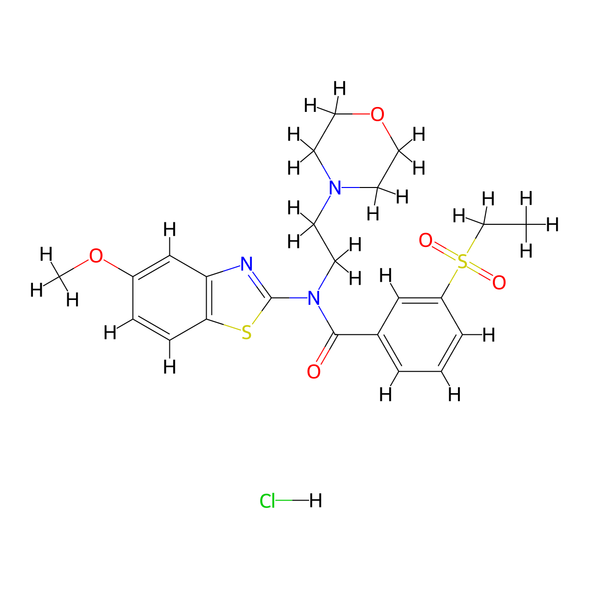 3-(ethylsulfonyl)-N-(5-methoxybenzo[d]thiazol-2-yl)-N-(2-morpholinoethyl)benzamide hydrochloride molecular structure, CAS 1216904-05-0