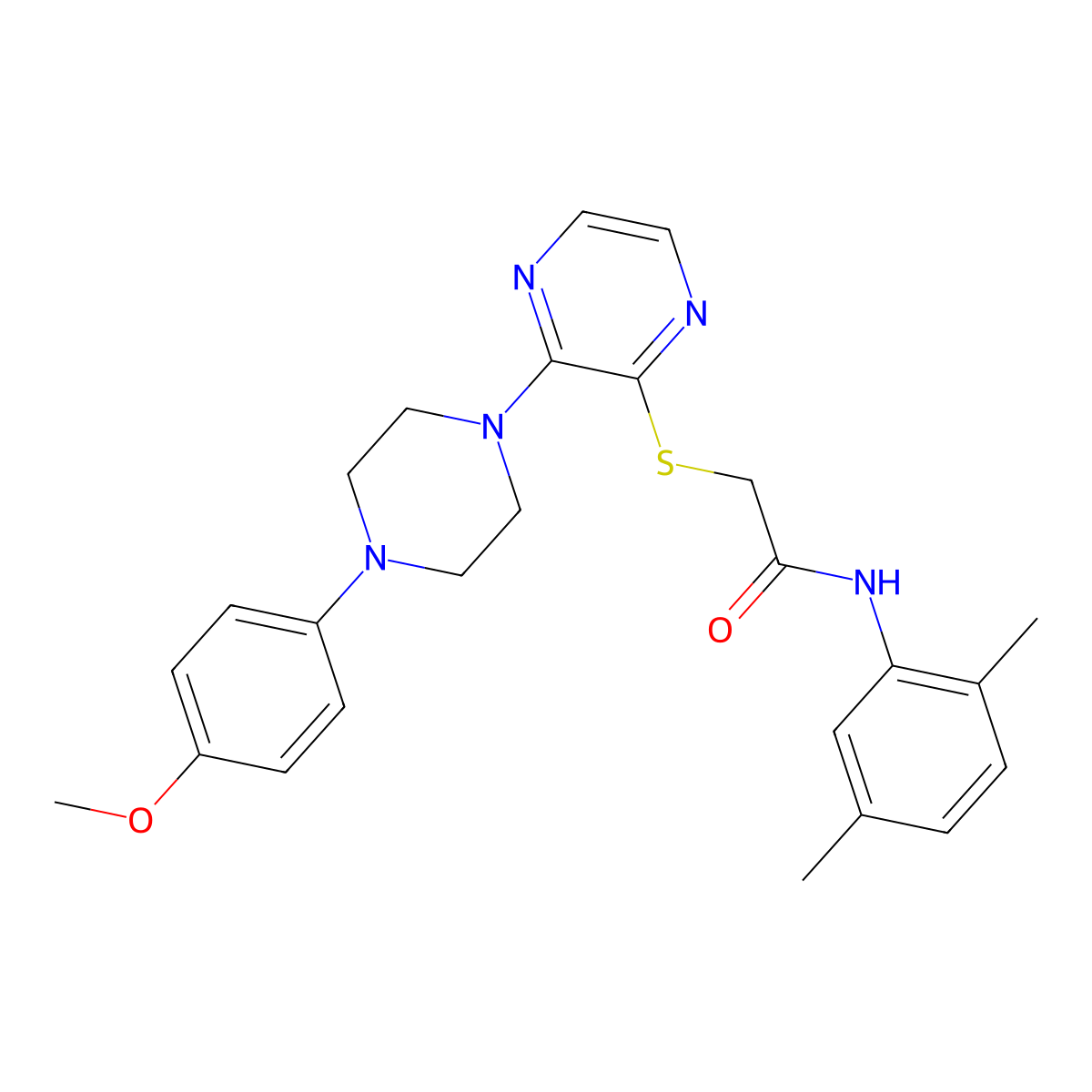 N-(2,5-dimethylphenyl)-2-({3-[4-(4-methoxyphenyl)piperazin-1-yl]pyrazin-2-yl}sulfanyl)acetamide molecular structure, CAS 1216905-63-3