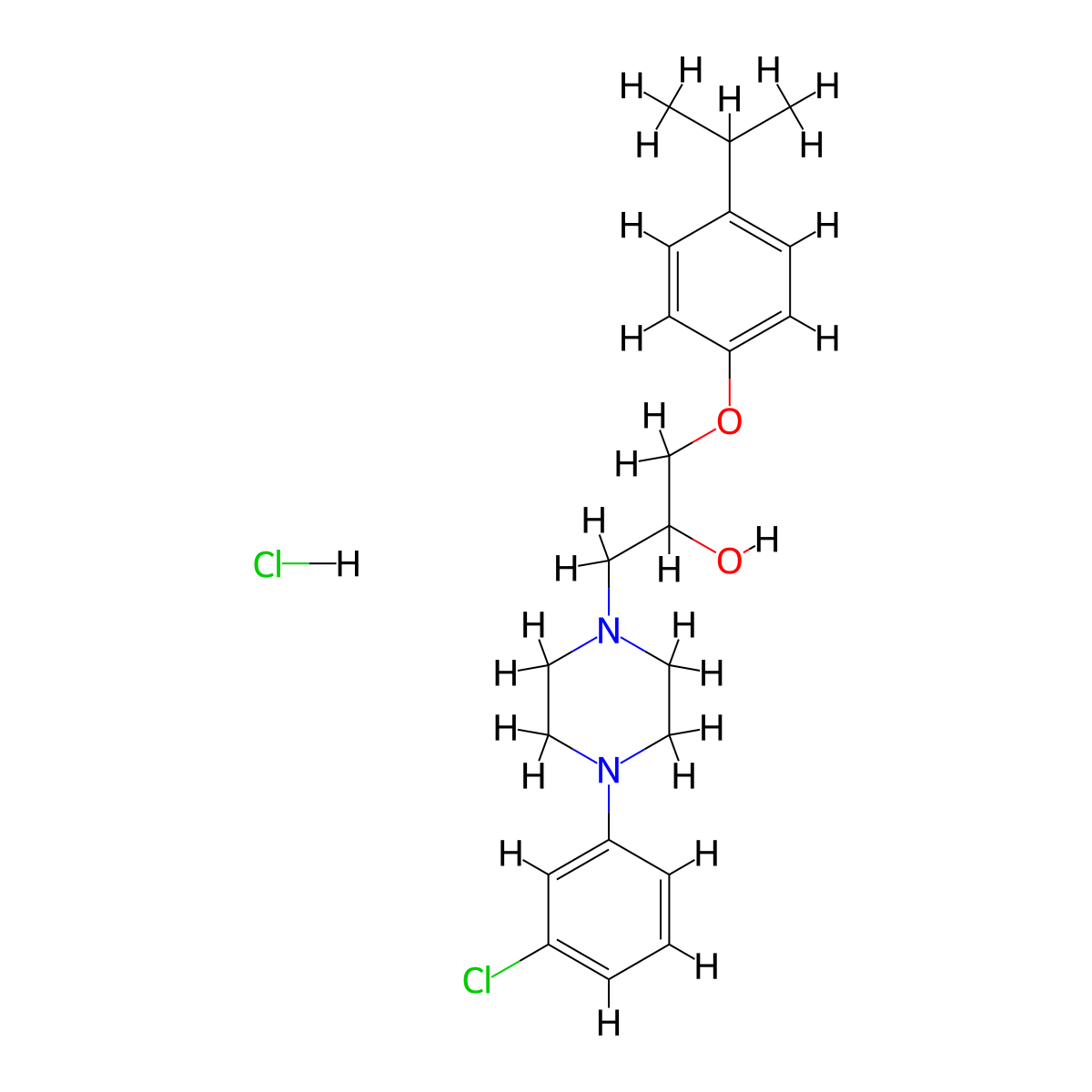 1-(4-(3-Chlorophenyl)piperazin-1-yl)-3-(4-isopropylphenoxy)propan-2-ol hydrochloride molecular structure, CAS 1216907-15-1