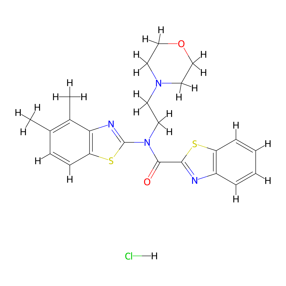 N-(4,5-dimethylbenzo[d]thiazol-2-yl)-N-(2-morpholinoethyl)benzo[d]thiazole-2-carboxamide hydrochloride molecular structure, CAS 1216907-35-5