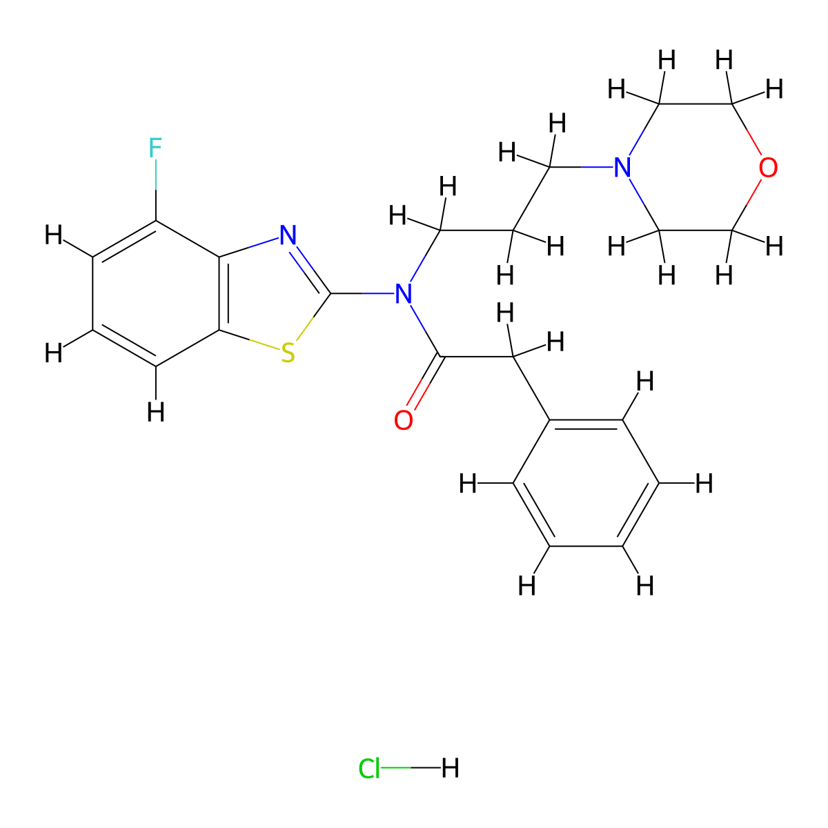 N-(4-fluorobenzo[d]thiazol-2-yl)-N-(3-morpholinopropyl)-2-phenylacetamide hydrochloride molecular structure, CAS 1216907-89-9