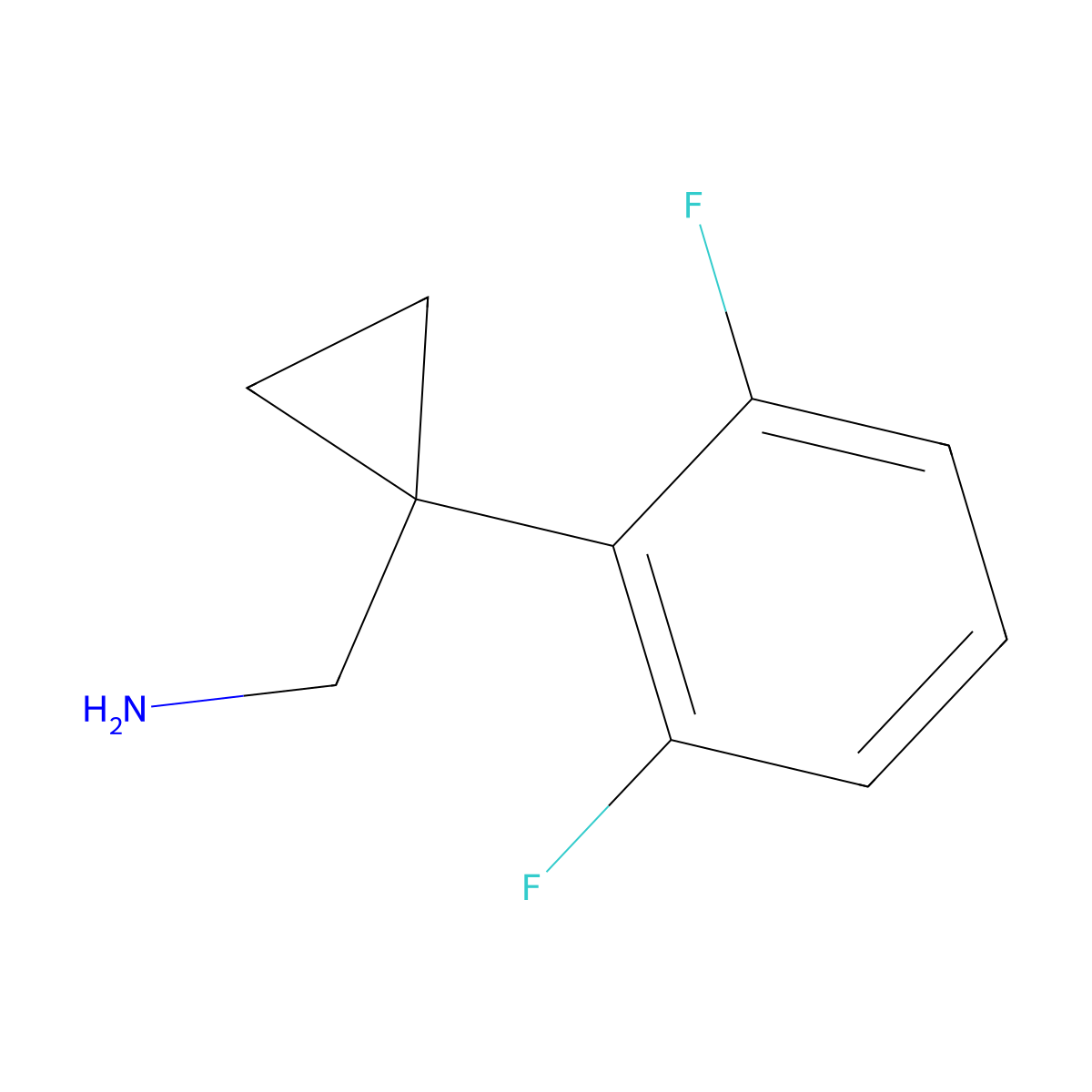 [1-(2,6-Difluorophenyl)cyclopropyl]methanamine molecular structure, CAS 1216908-25-6