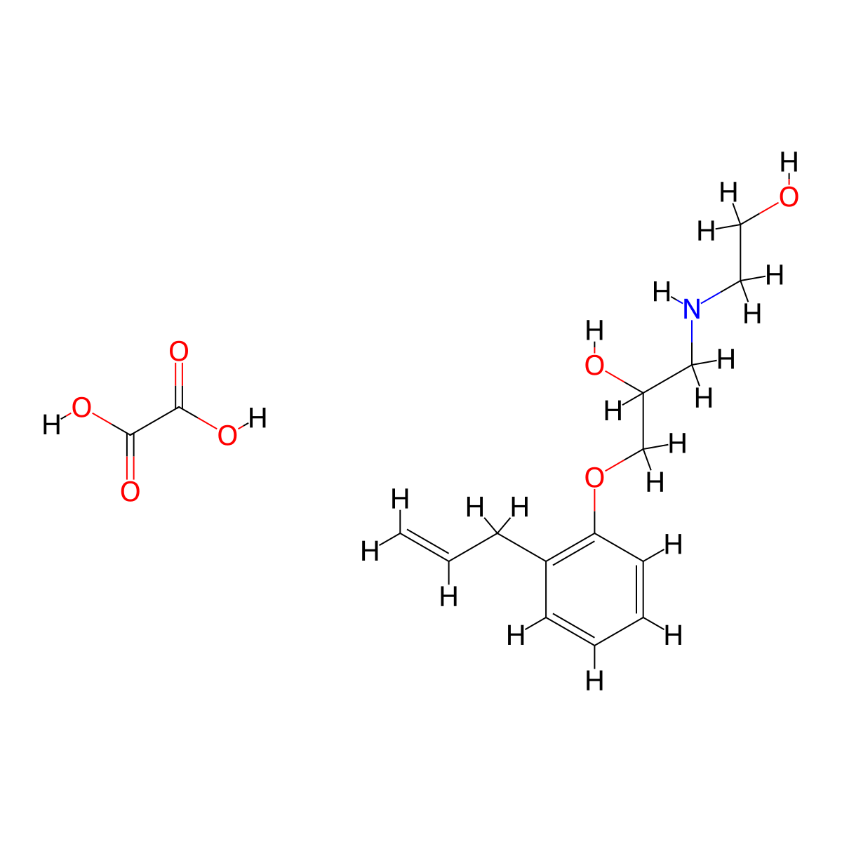 1-(2-Allylphenoxy)-3-((2-hydroxyethyl)amino)propan-2-ol oxalate molecular structure, CAS 1216909-17-9