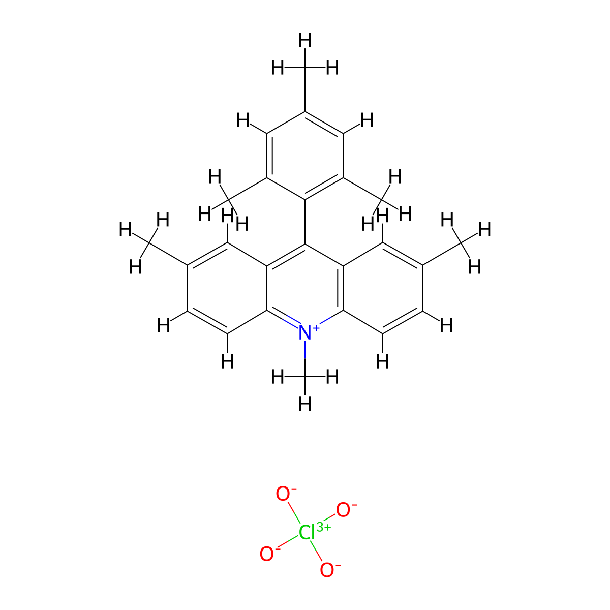 9-Mesityl-2,7,10-trimethylacridinium Perchlorate molecular structure, CAS 1216909-33-9