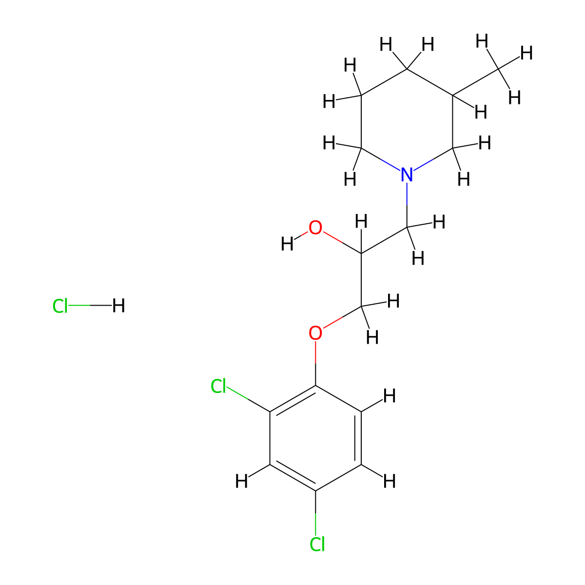 1-(2,4-Dichlorophenoxy)-3-(3-methylpiperidin-1-yl)propan-2-ol hydrochloride molecular structure, CAS 1216909-75-9