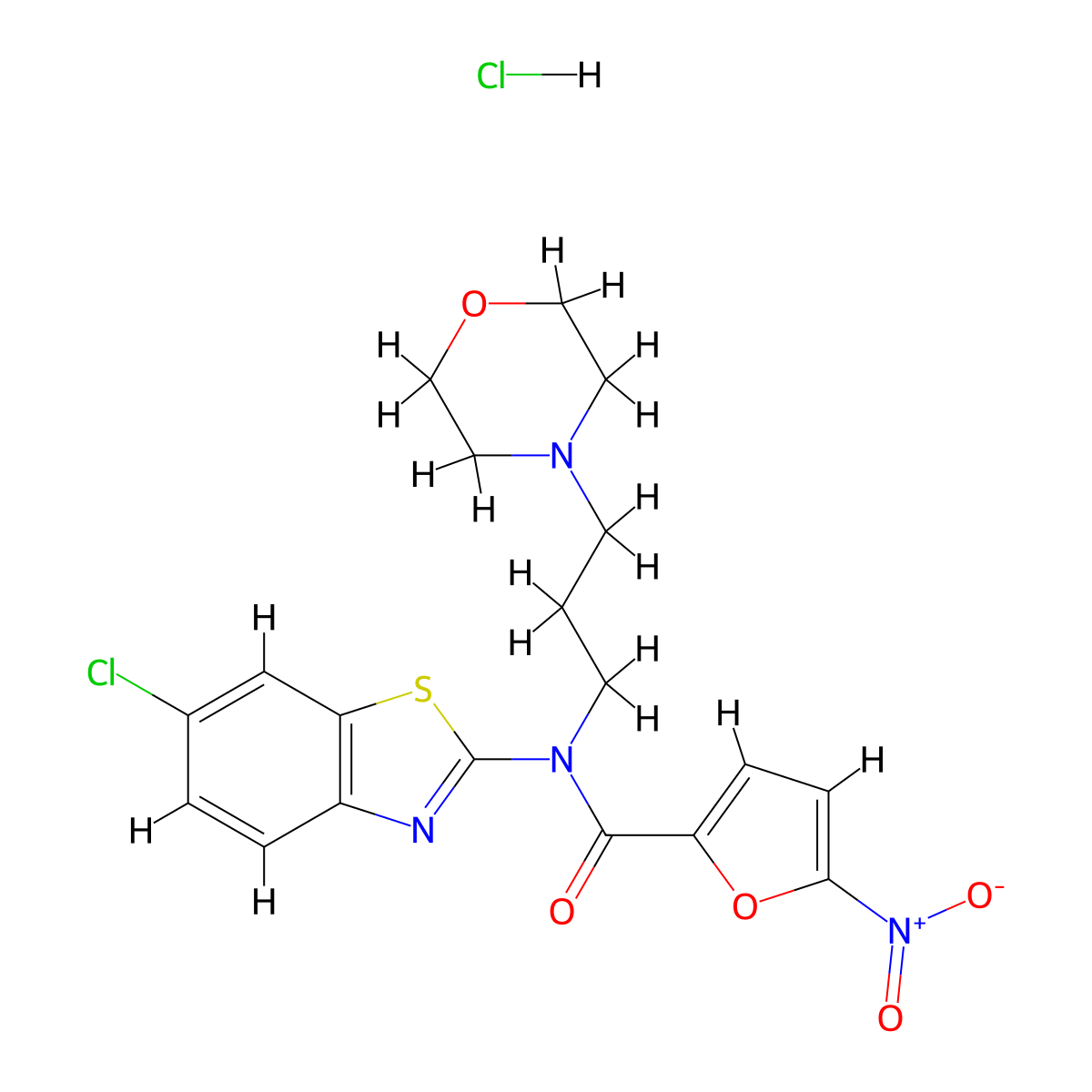 N-(6-chlorobenzo[d]thiazol-2-yl)-N-(3-morpholinopropyl)-5-nitrofuran-2-carboxamide hydrochloride molecular structure, CAS 1216909-92-0