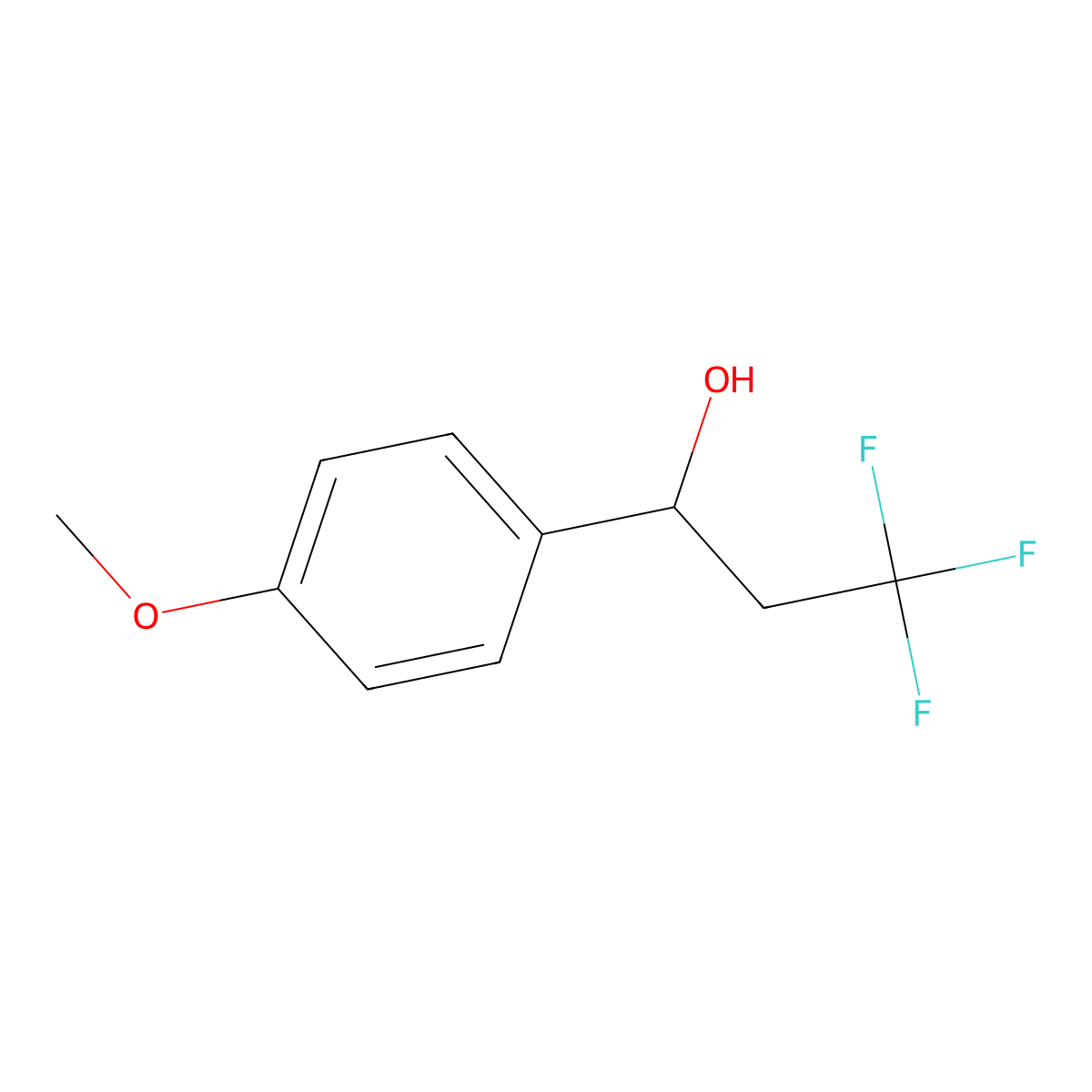 3,3,3-Trifluoro-1-(4-methoxyphenyl)propan-1-ol molecular structure, CAS 1216911-72-6
