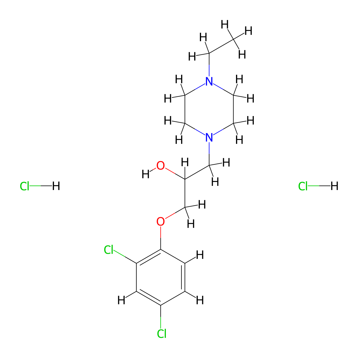 1-(2,4-Dichlorophenoxy)-3-(4-ethylpiperazin-1-yl)propan-2-ol dihydrochloride molecular structure, CAS 1216912-26-3
