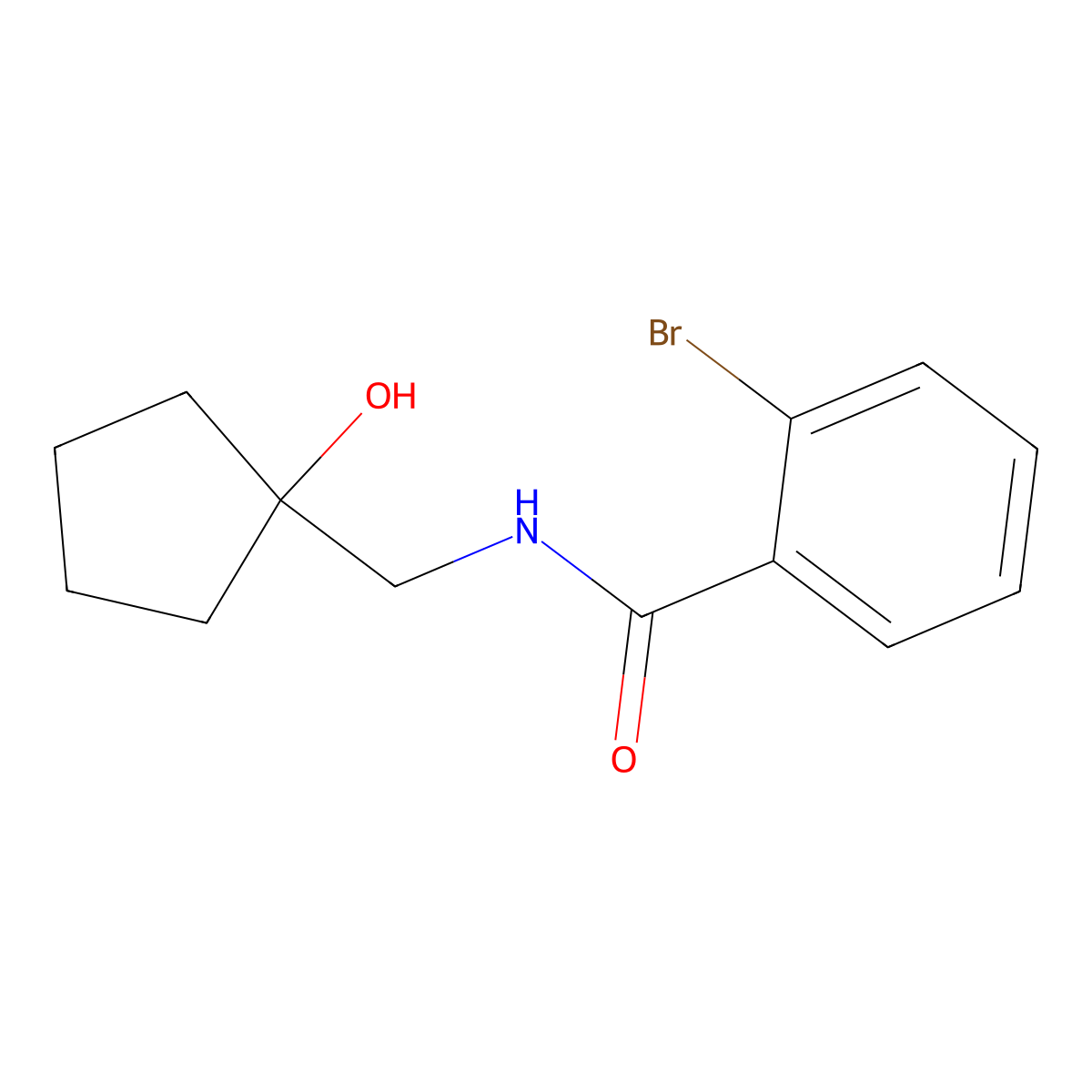 2-bromo-N-[(1-hydroxycyclopentyl)methyl]benzamide molecular structure, CAS 1216912-49-0